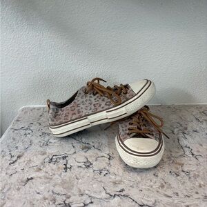 Very G Leopard Print Sneakers with Brown Laces